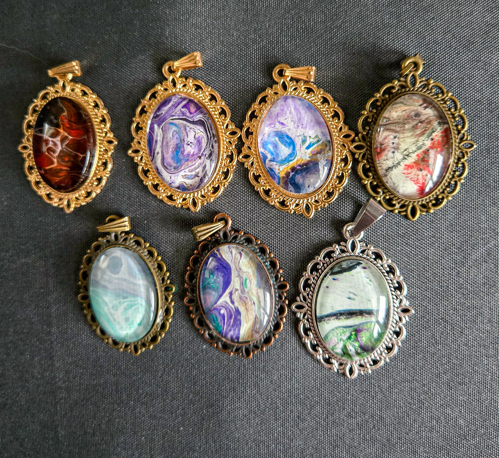 7 Deadly Sin Acrylic Pour Necklaces