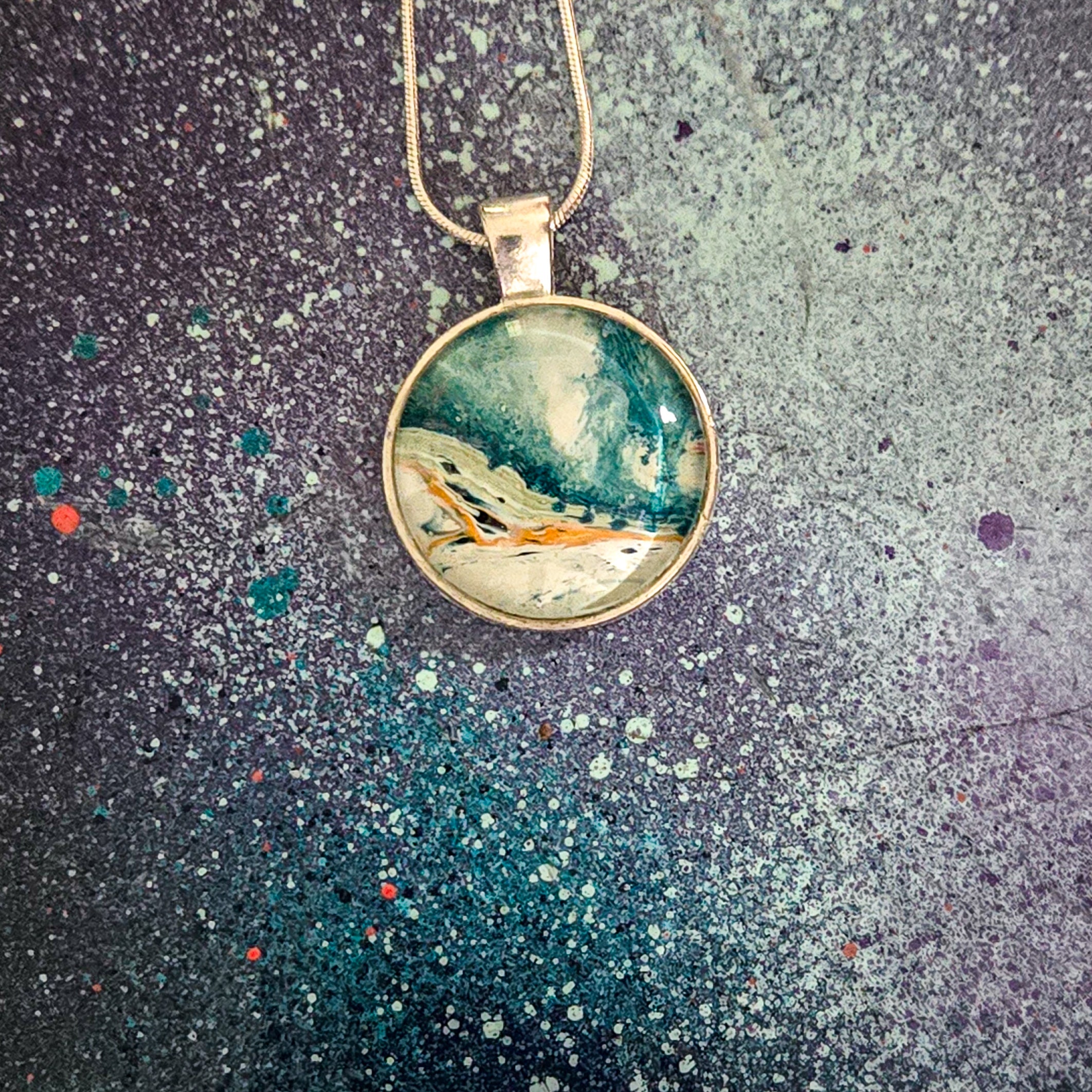 Artists Picks Acrylic Pour Necklaces