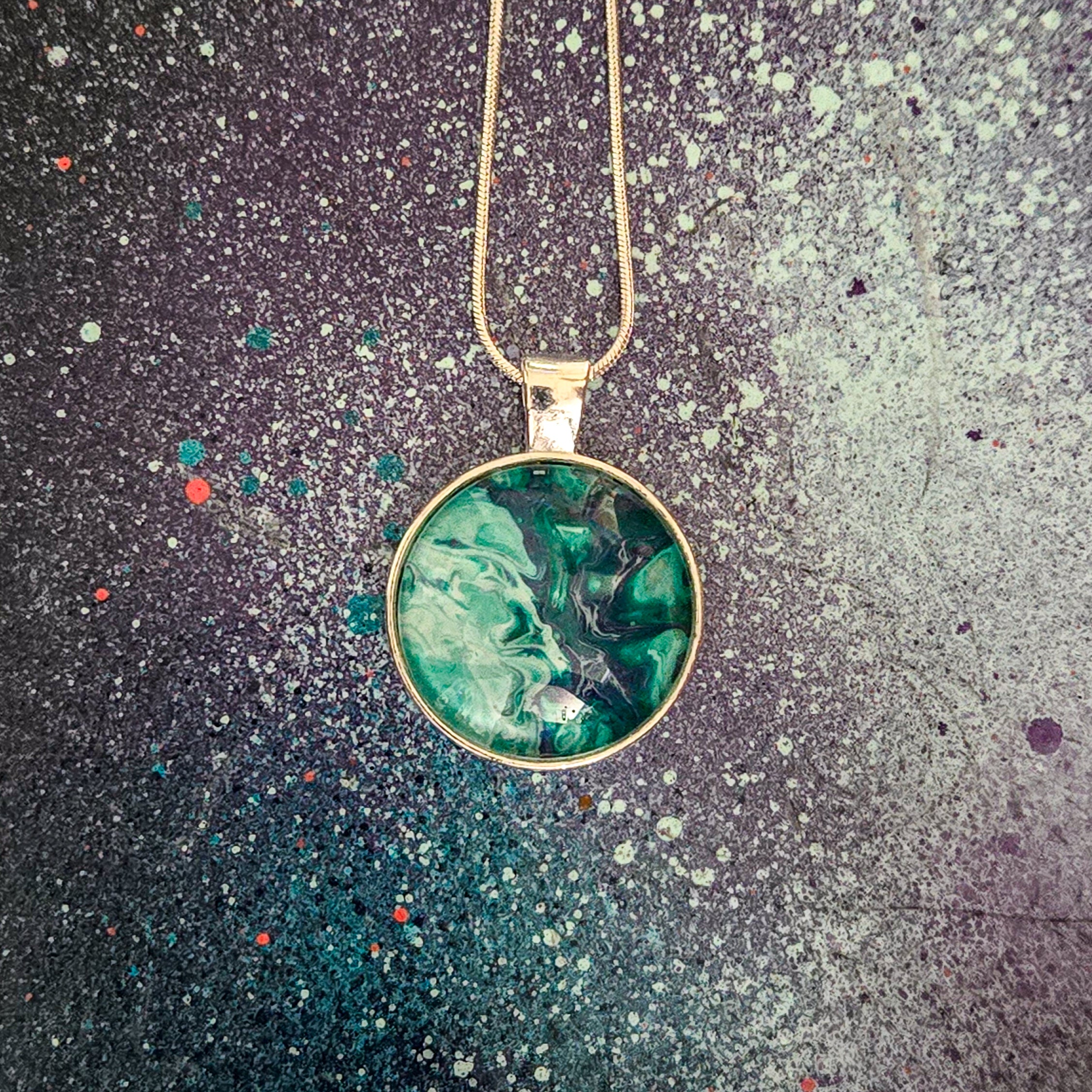 Artists Picks Acrylic Pour Necklaces