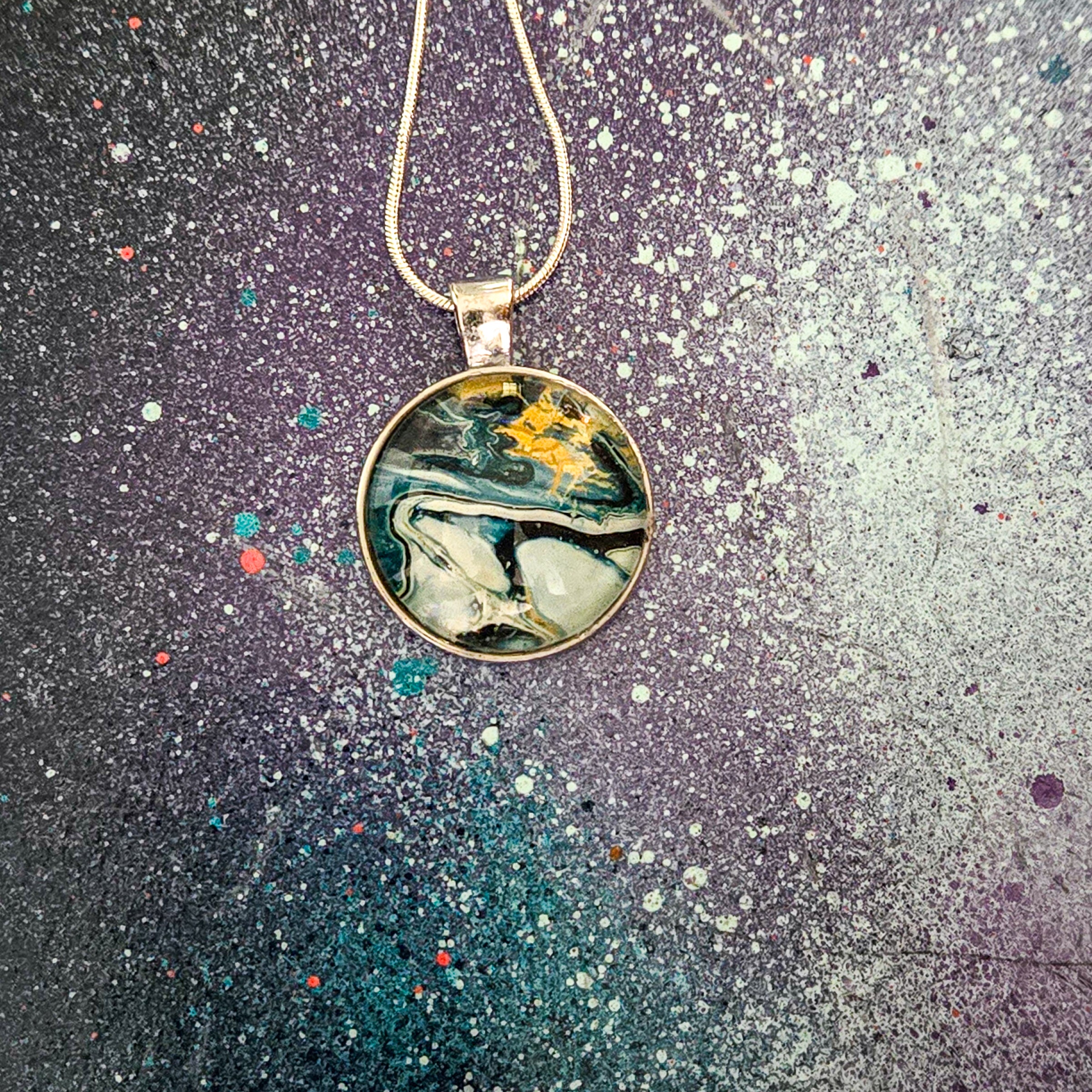 Artists Picks Acrylic Pour Necklaces