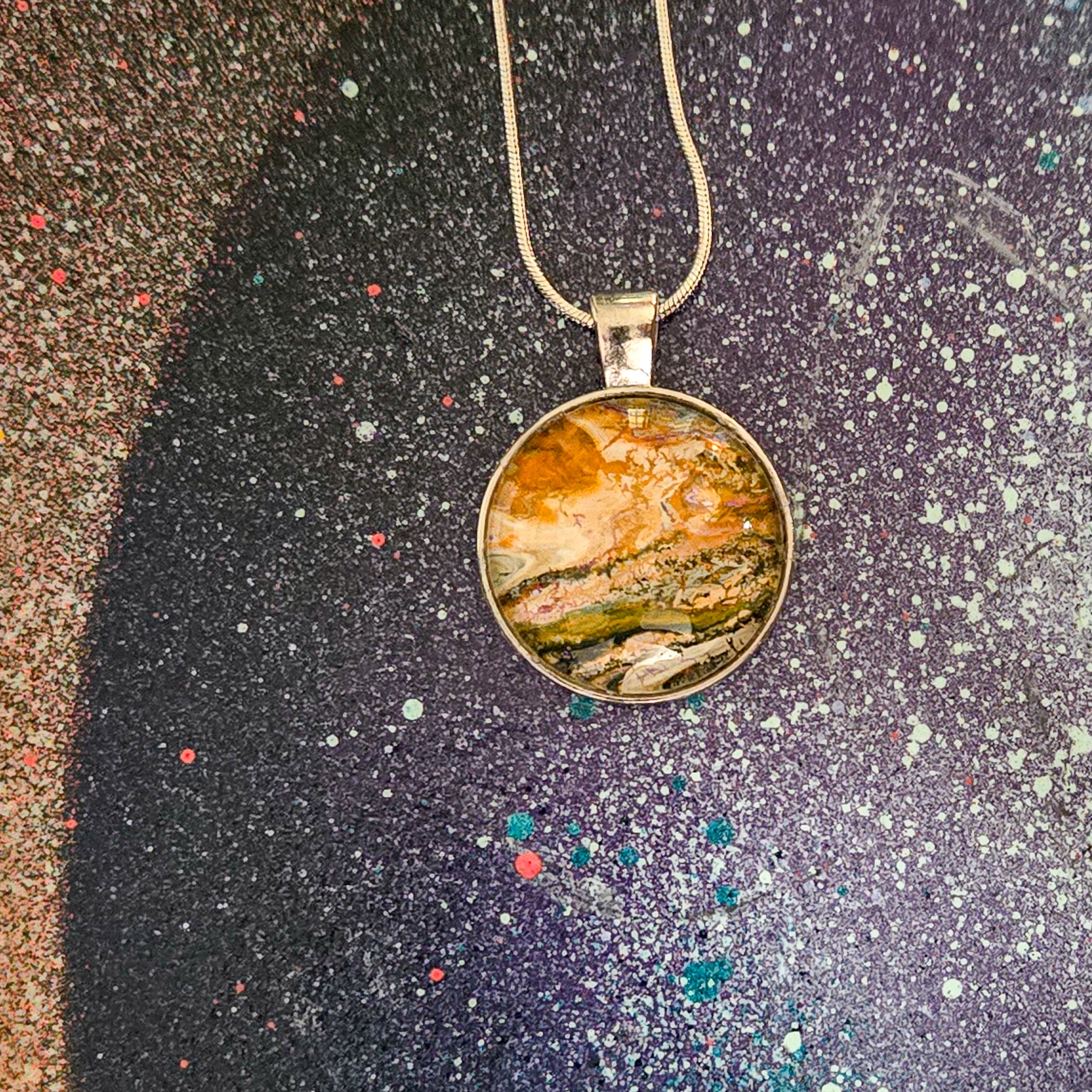 Artists Picks Acrylic Pour Necklaces
