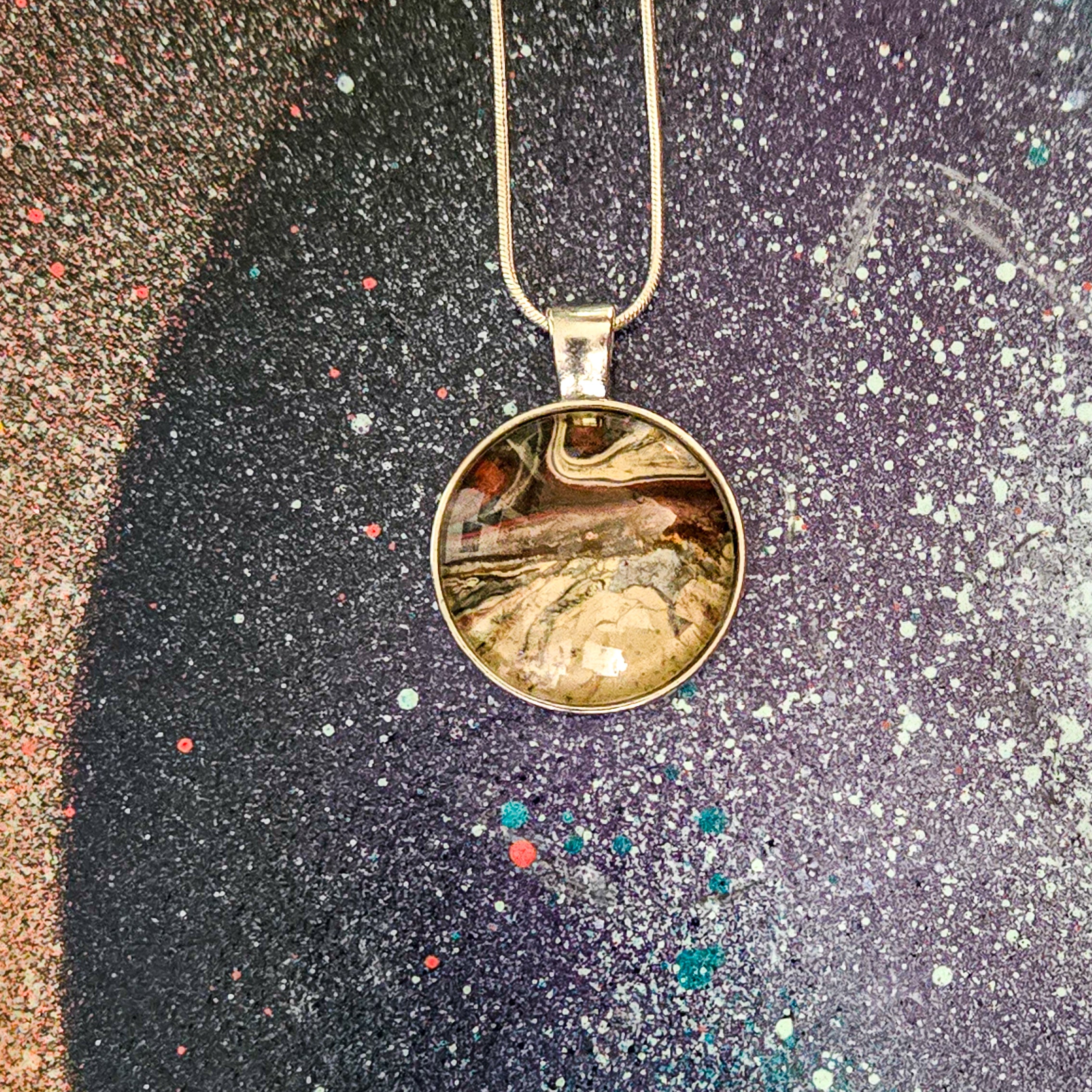 Artists Picks Acrylic Pour Necklaces