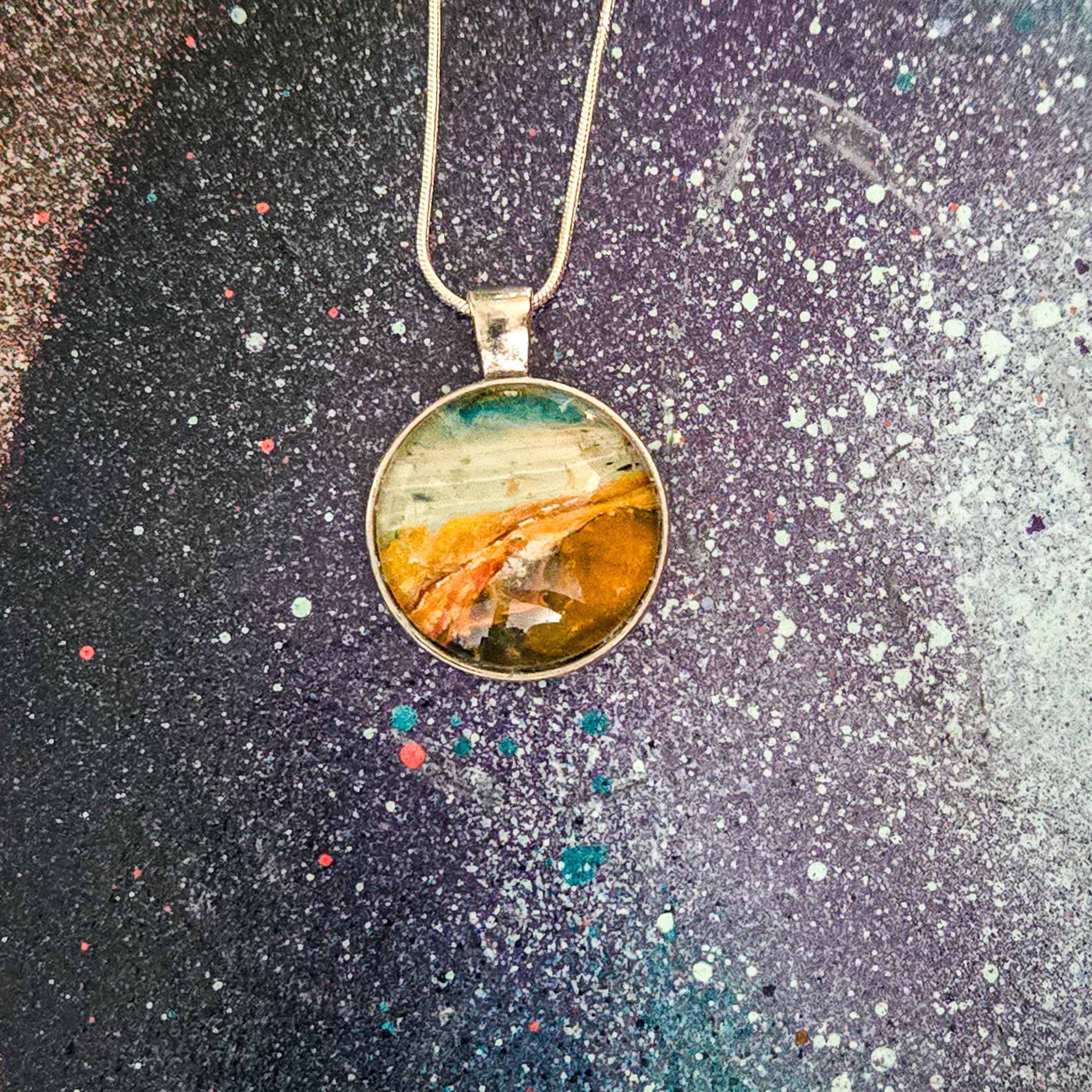 Artists Picks Acrylic Pour Necklaces