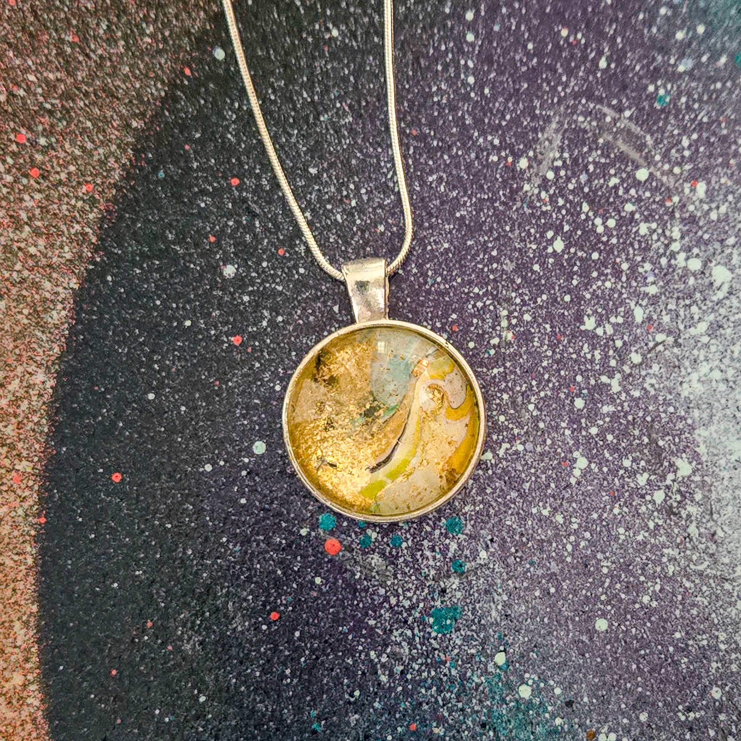 Artists Picks Acrylic Pour Necklaces