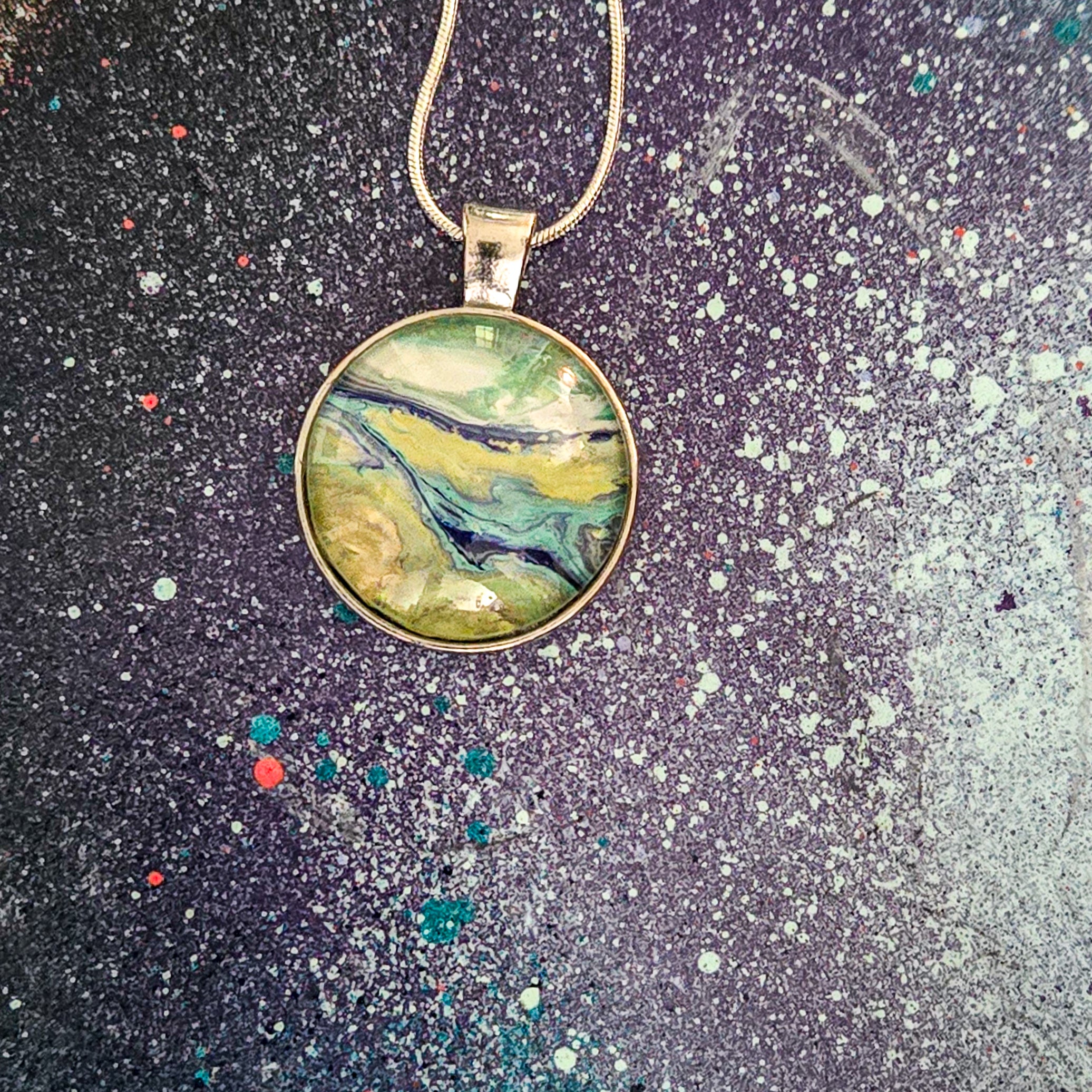 Artists Picks Acrylic Pour Necklaces