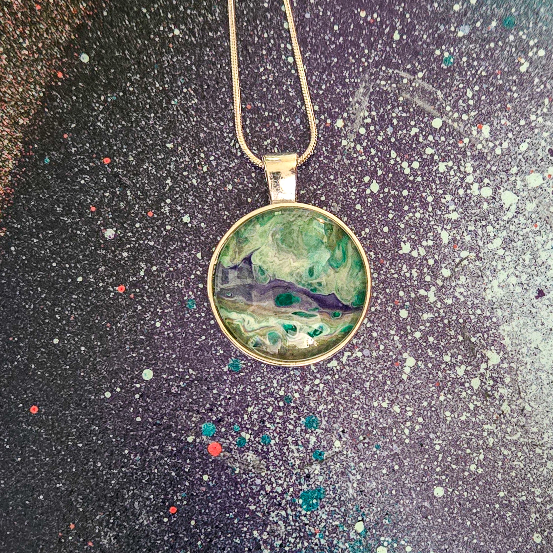 Artists Picks Acrylic Pour Necklaces