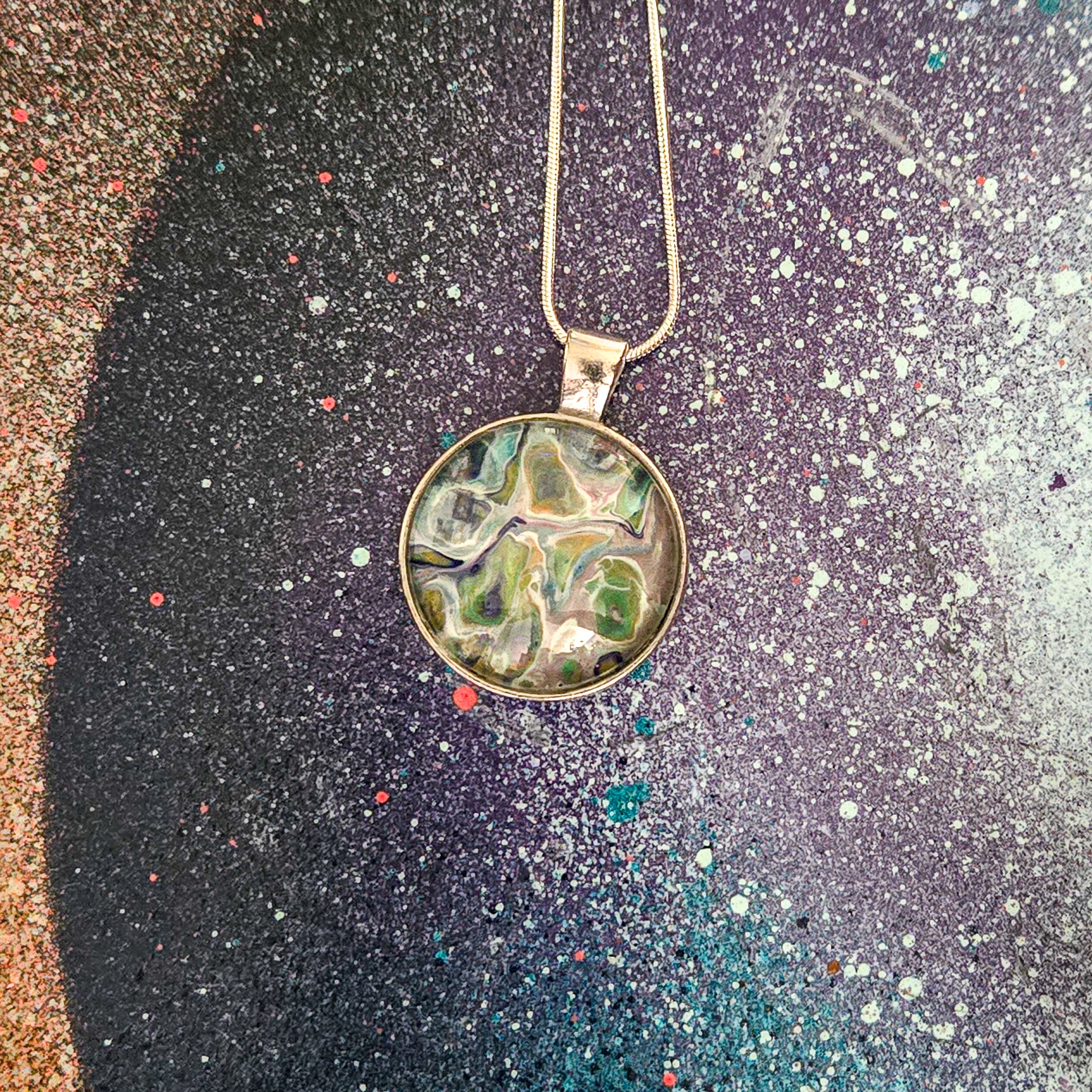 Artists Picks Acrylic Pour Necklaces