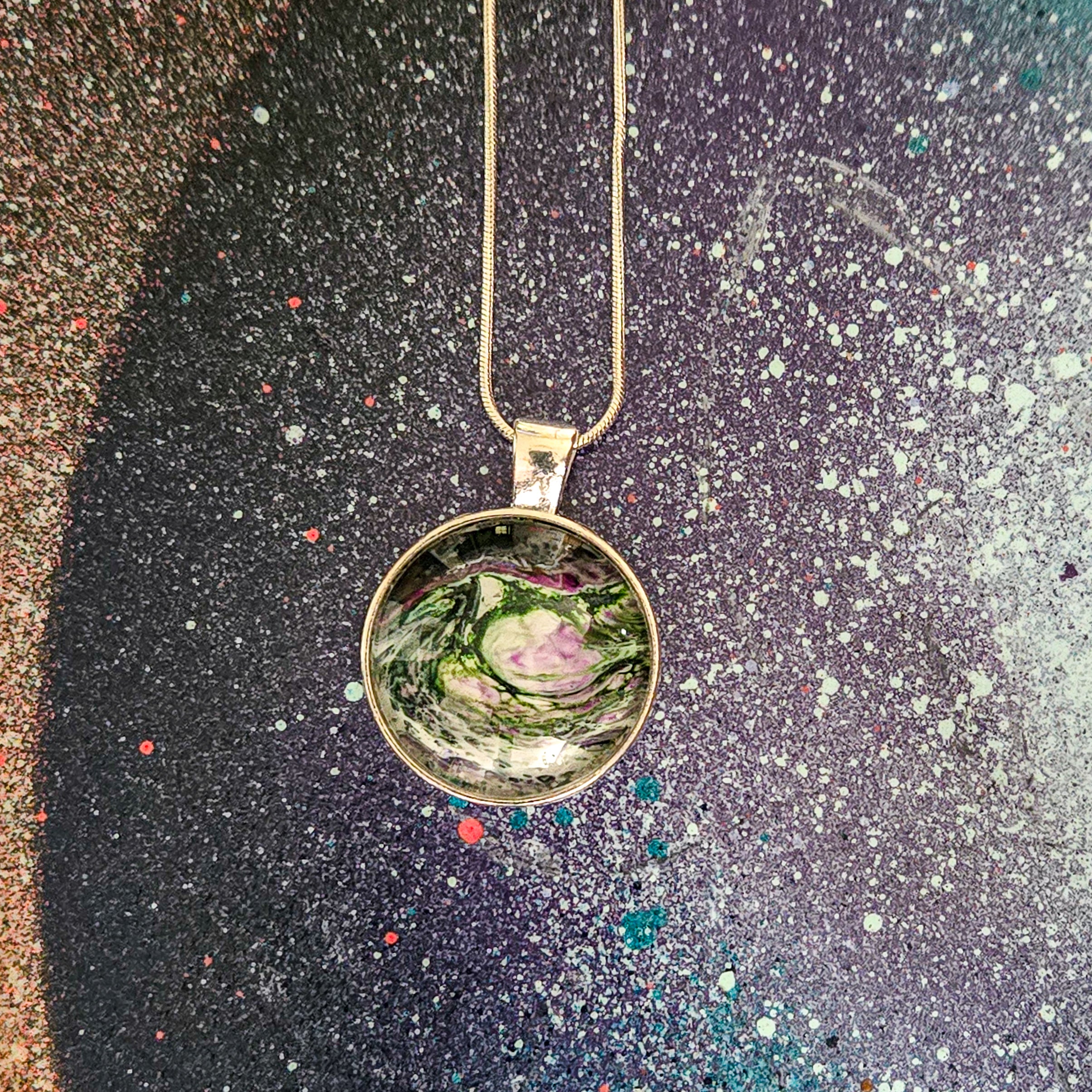 Artists Picks Acrylic Pour Necklaces