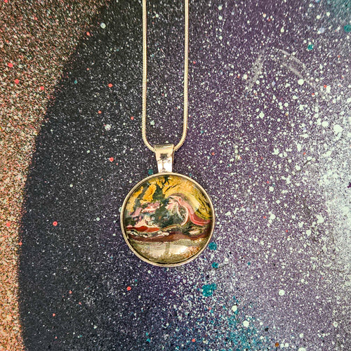 Artists Picks Acrylic Pour Necklaces