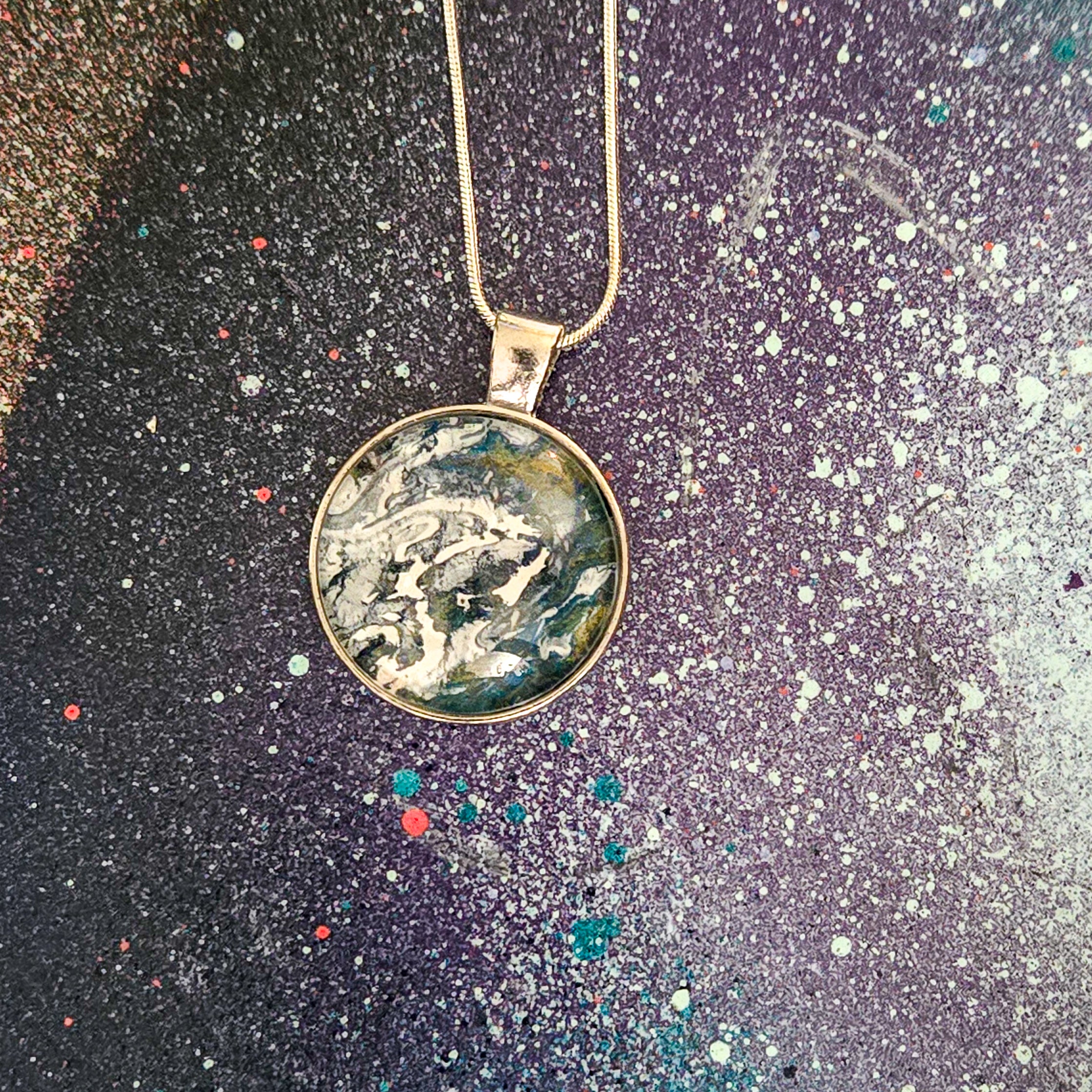 Artists Picks Acrylic Pour Necklaces