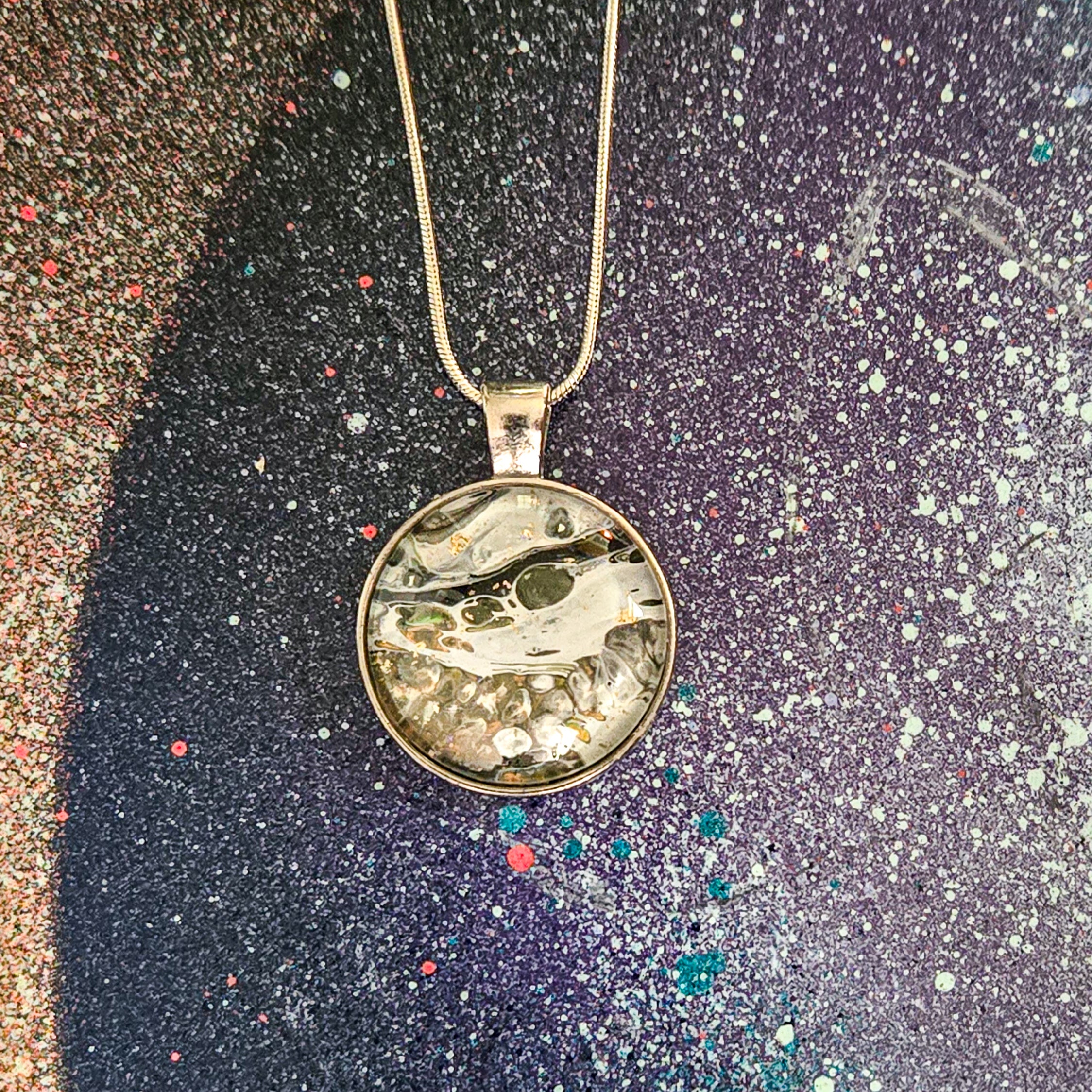 Artists Picks Acrylic Pour Necklaces