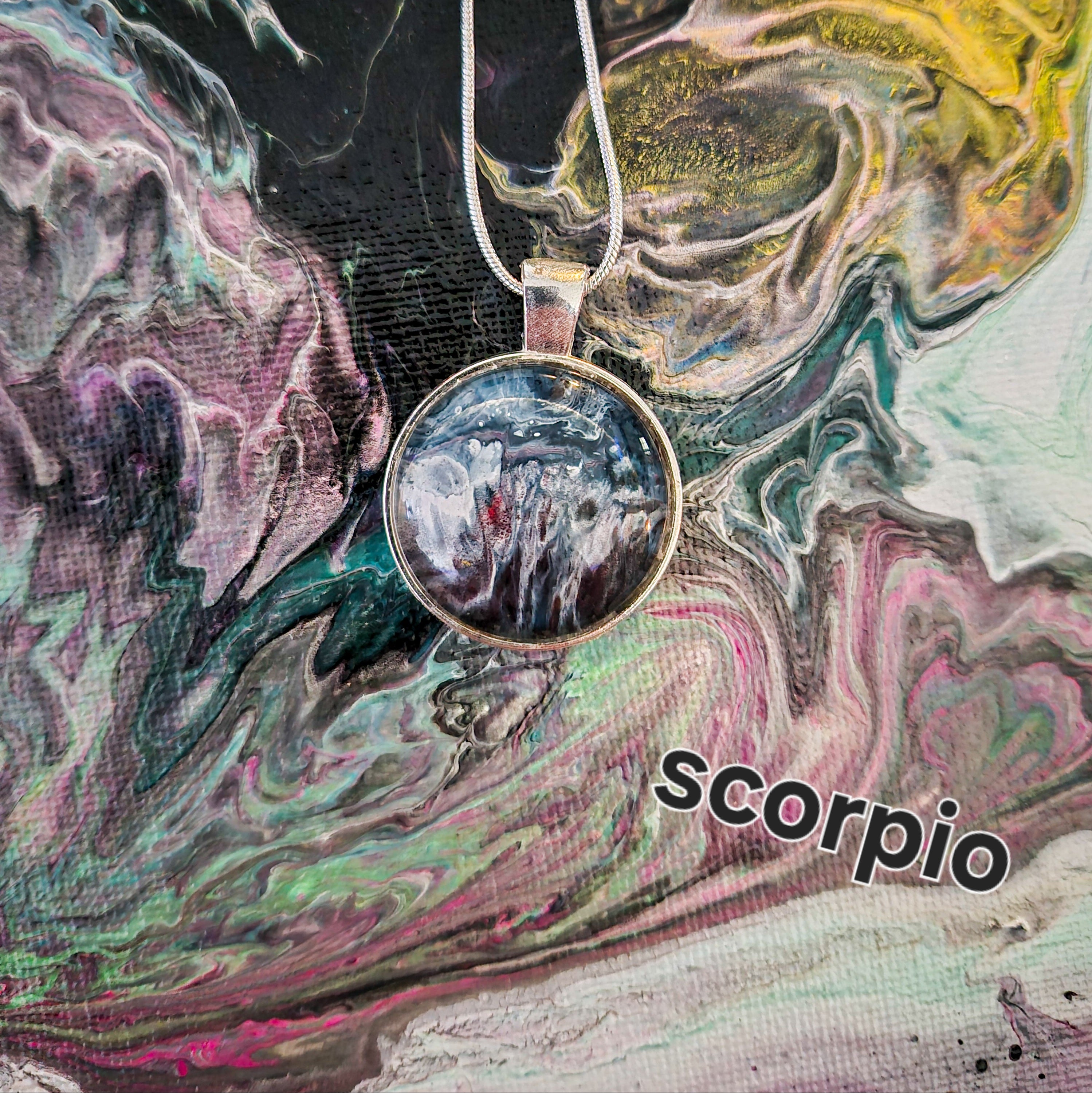 Acrylic Pour Necklaces Horoscope collection