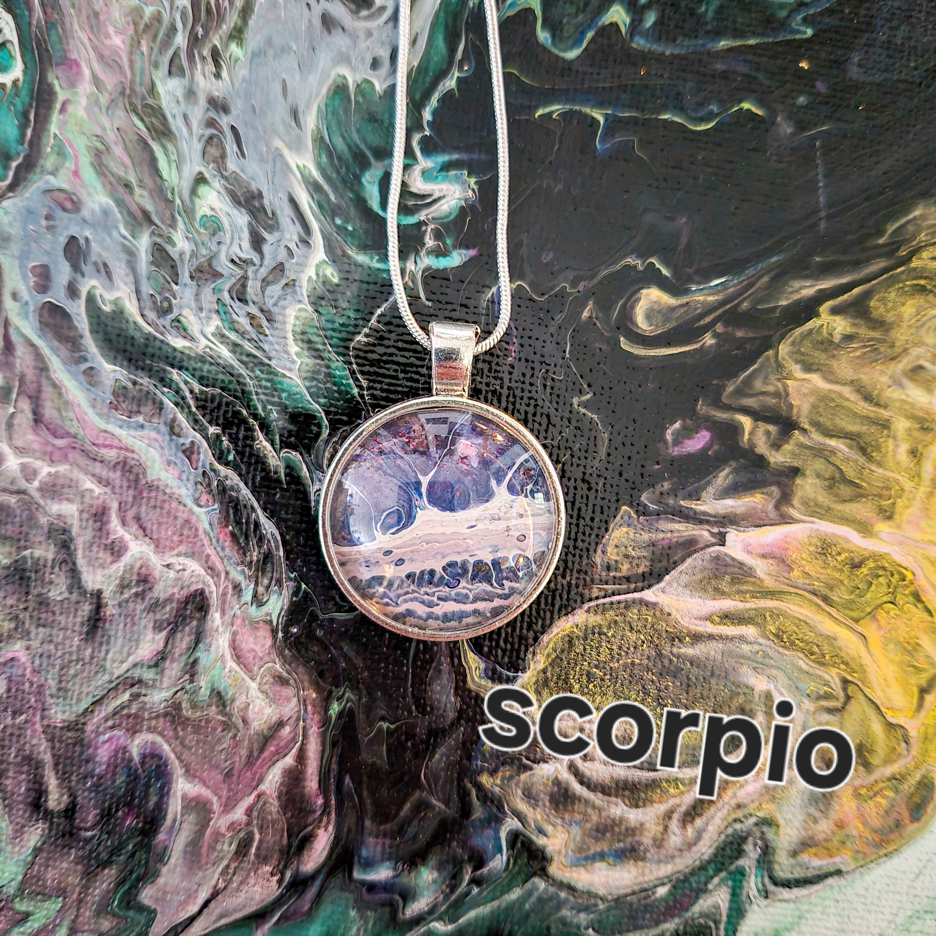 Acrylic Pour Necklaces Horoscope collection