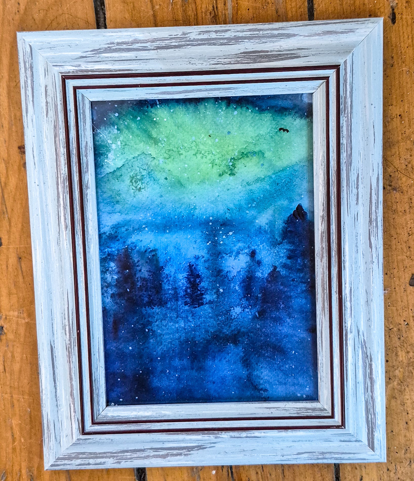 Northern Lights 5 x 7 framed