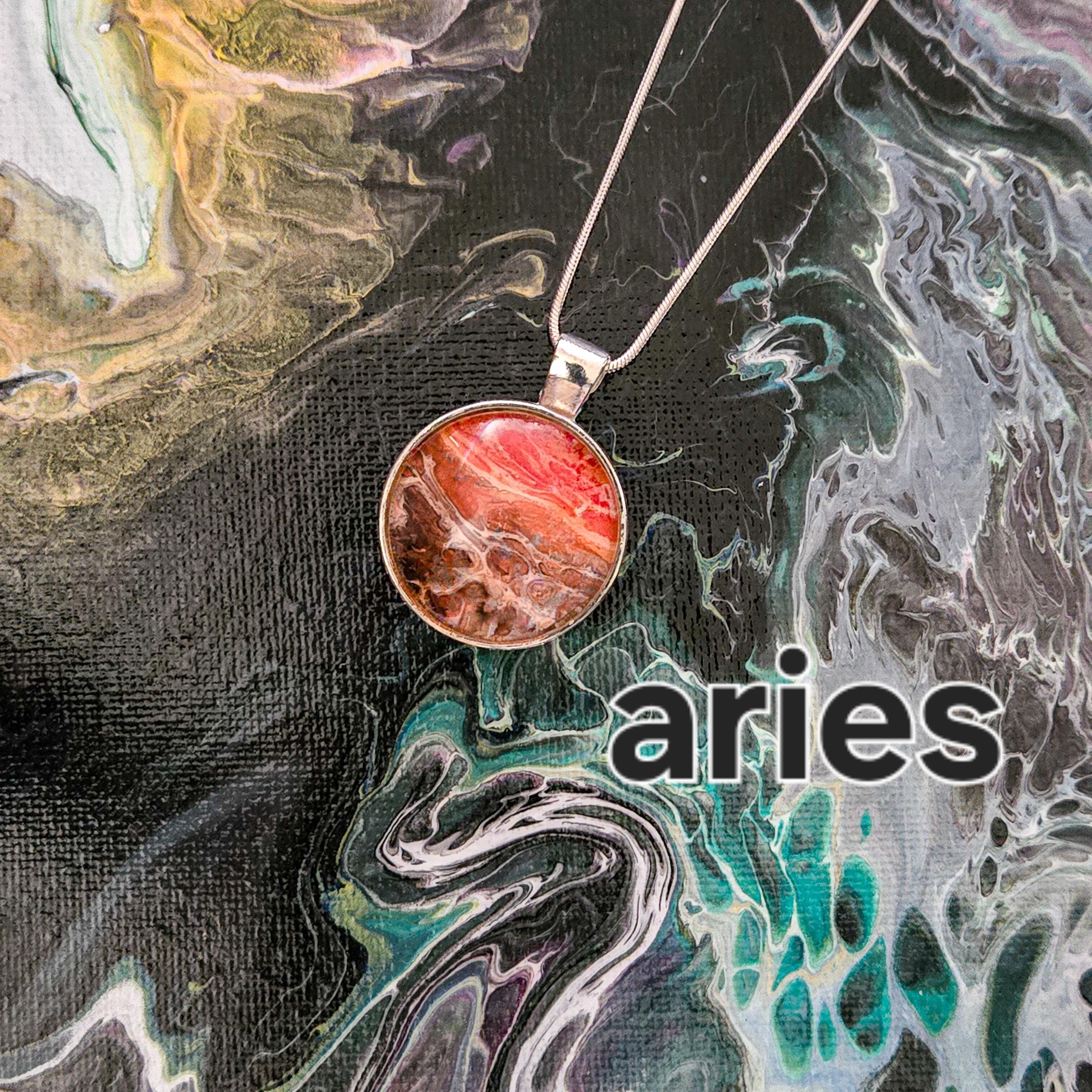 Acrylic Pour Necklaces Horoscope collection