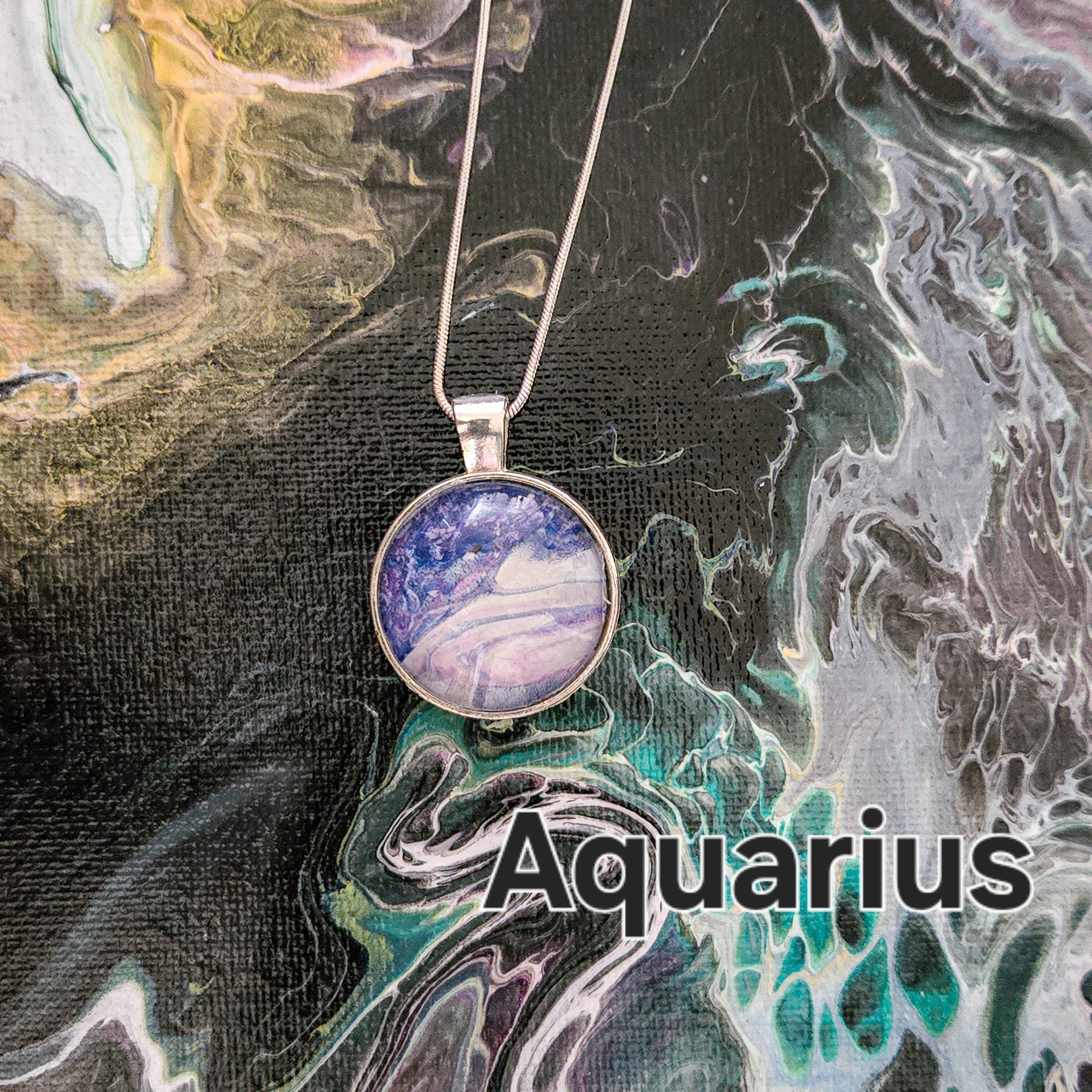 Acrylic Pour Necklaces Horoscope collection