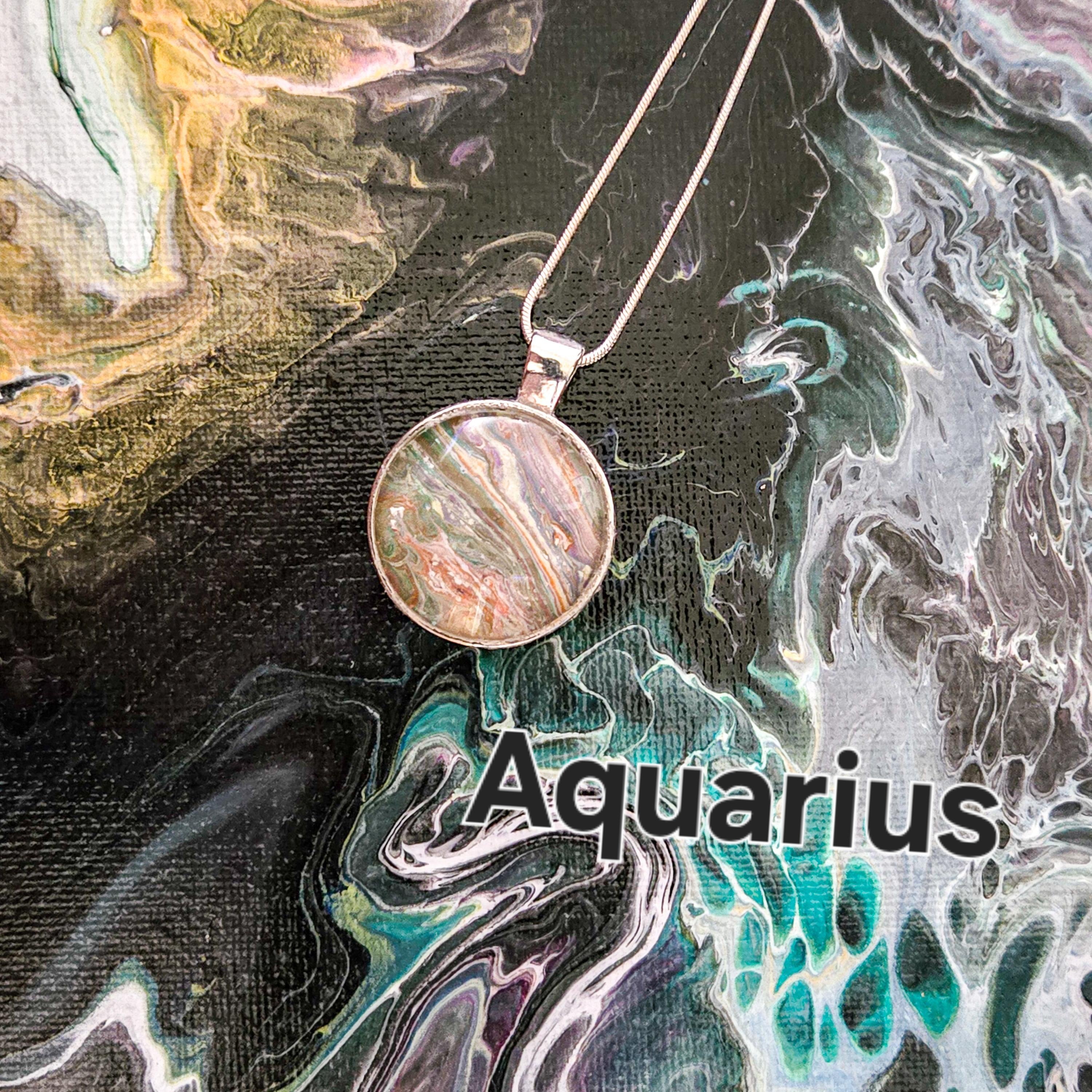 Acrylic Pour Necklaces Horoscope collection
