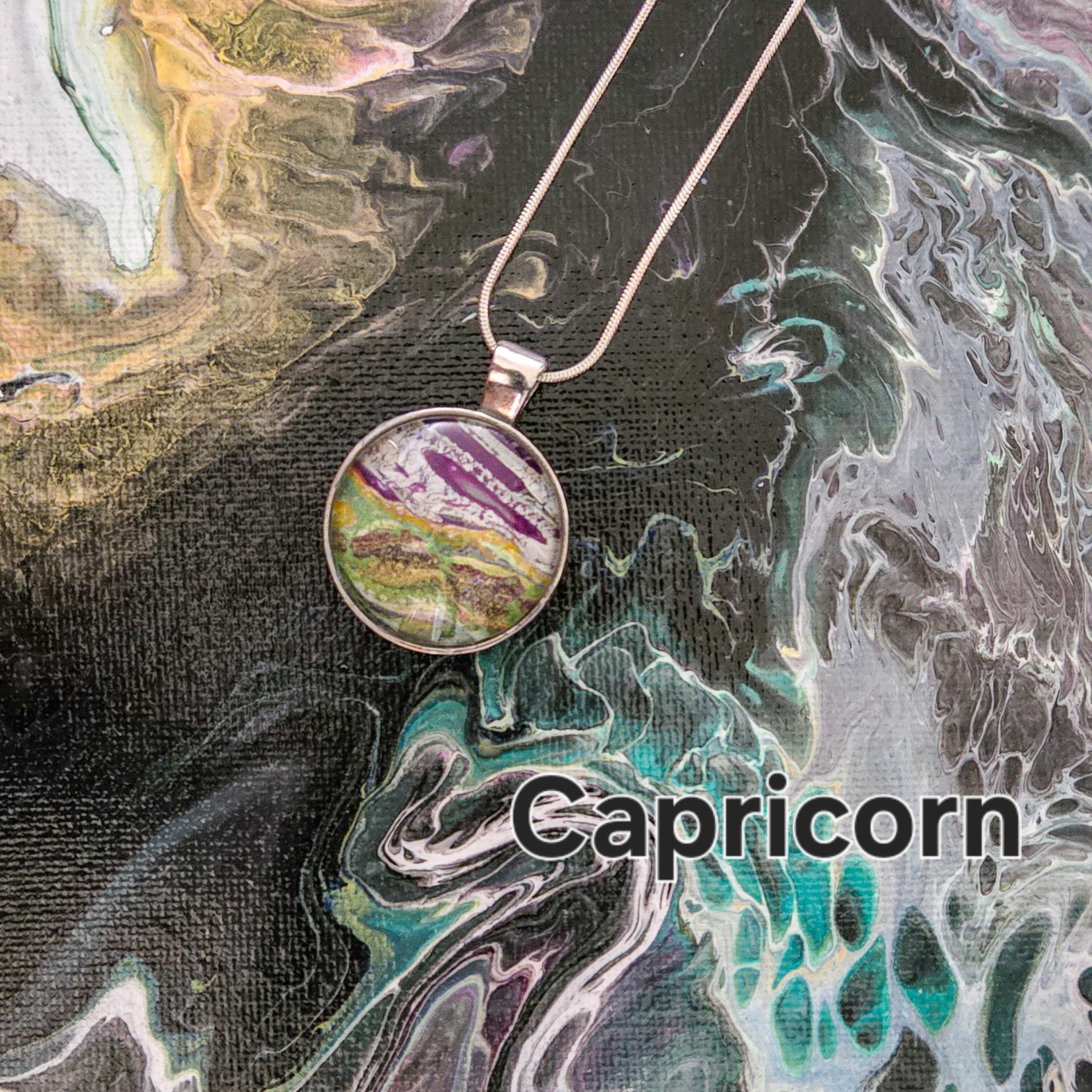 Acrylic Pour Necklaces Horoscope collection