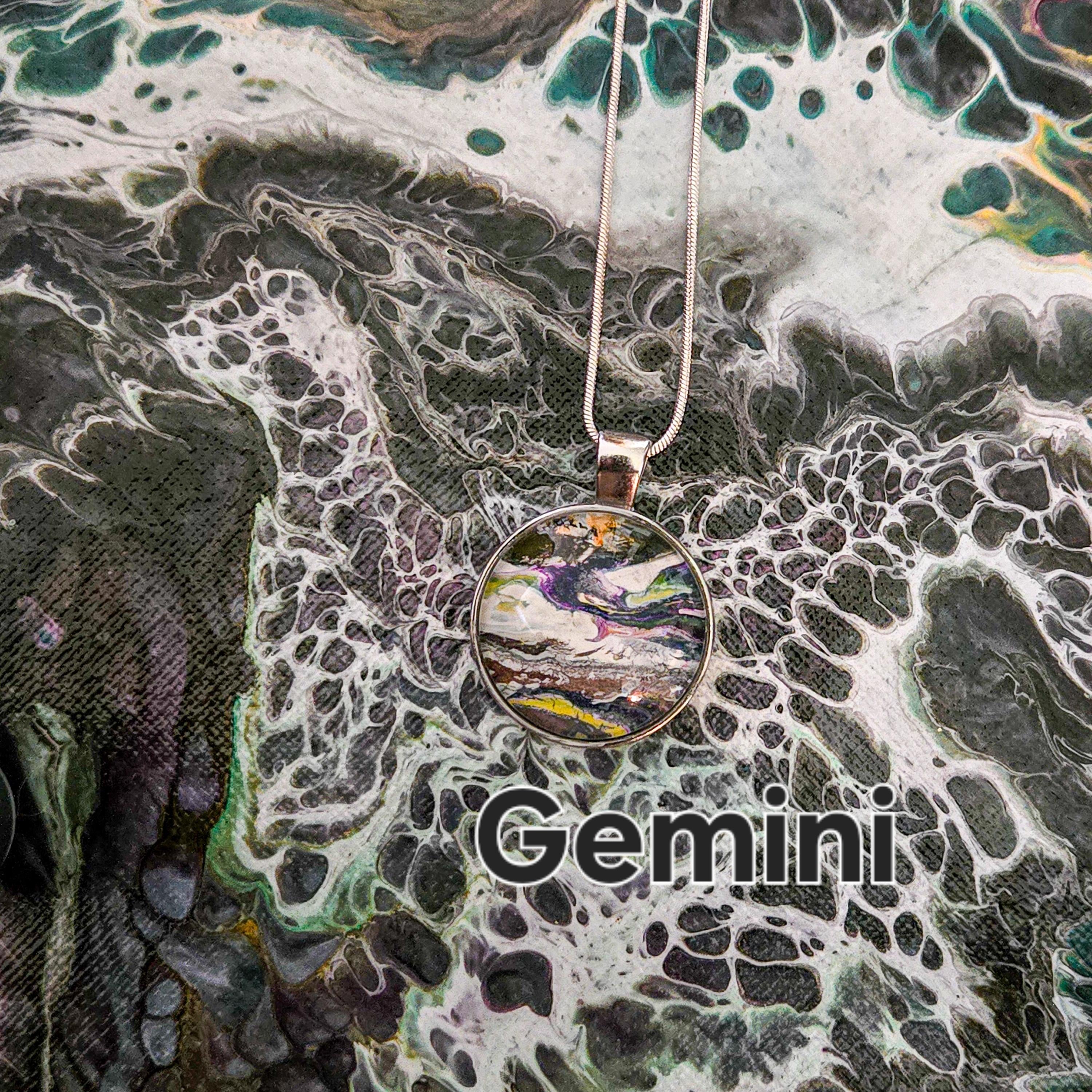 Acrylic Pour Necklaces Horoscope collection