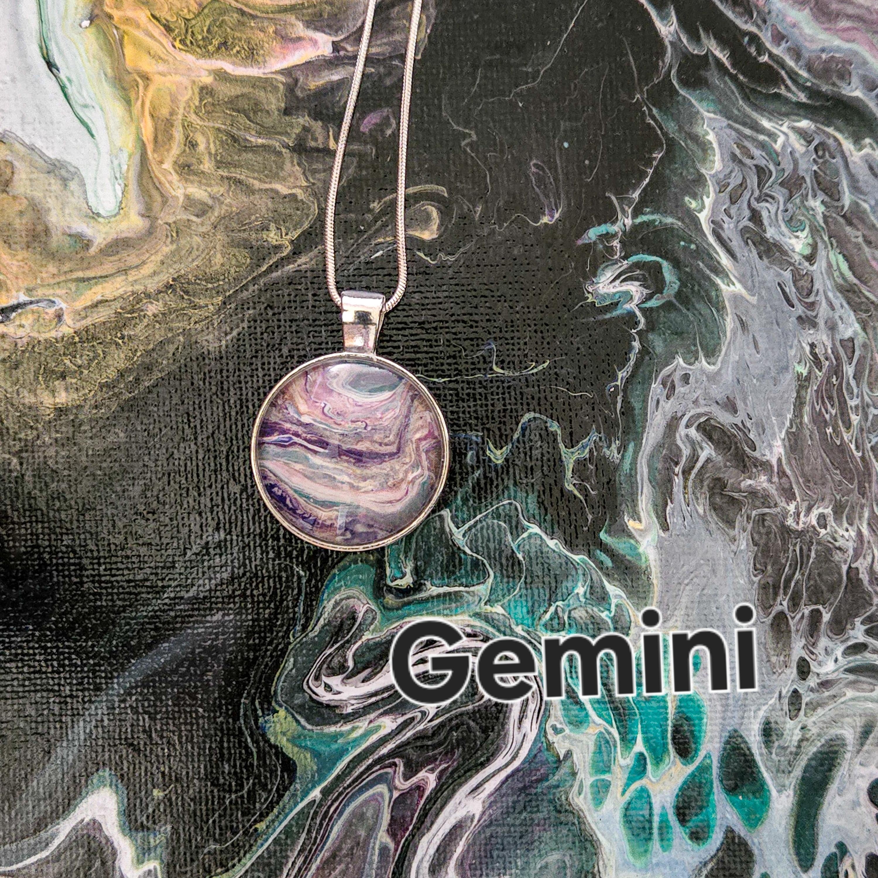 Acrylic Pour Necklaces Horoscope collection