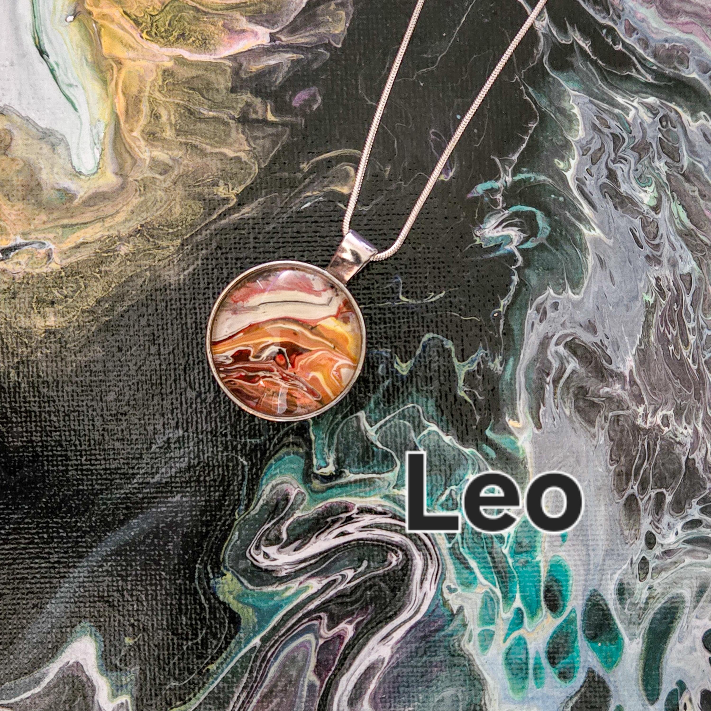 Acrylic Pour Necklaces Horoscope collection