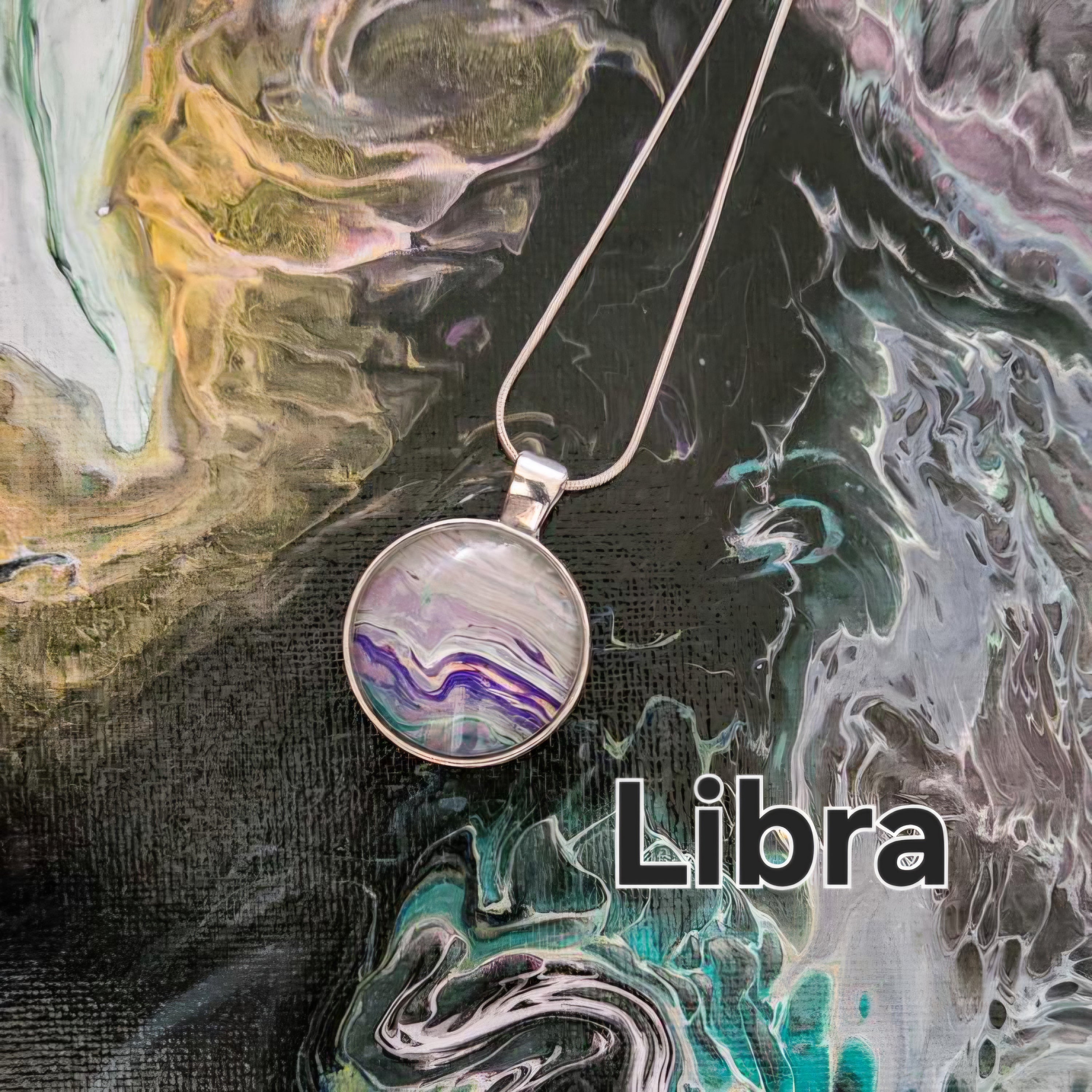 Acrylic Pour Necklaces Horoscope collection