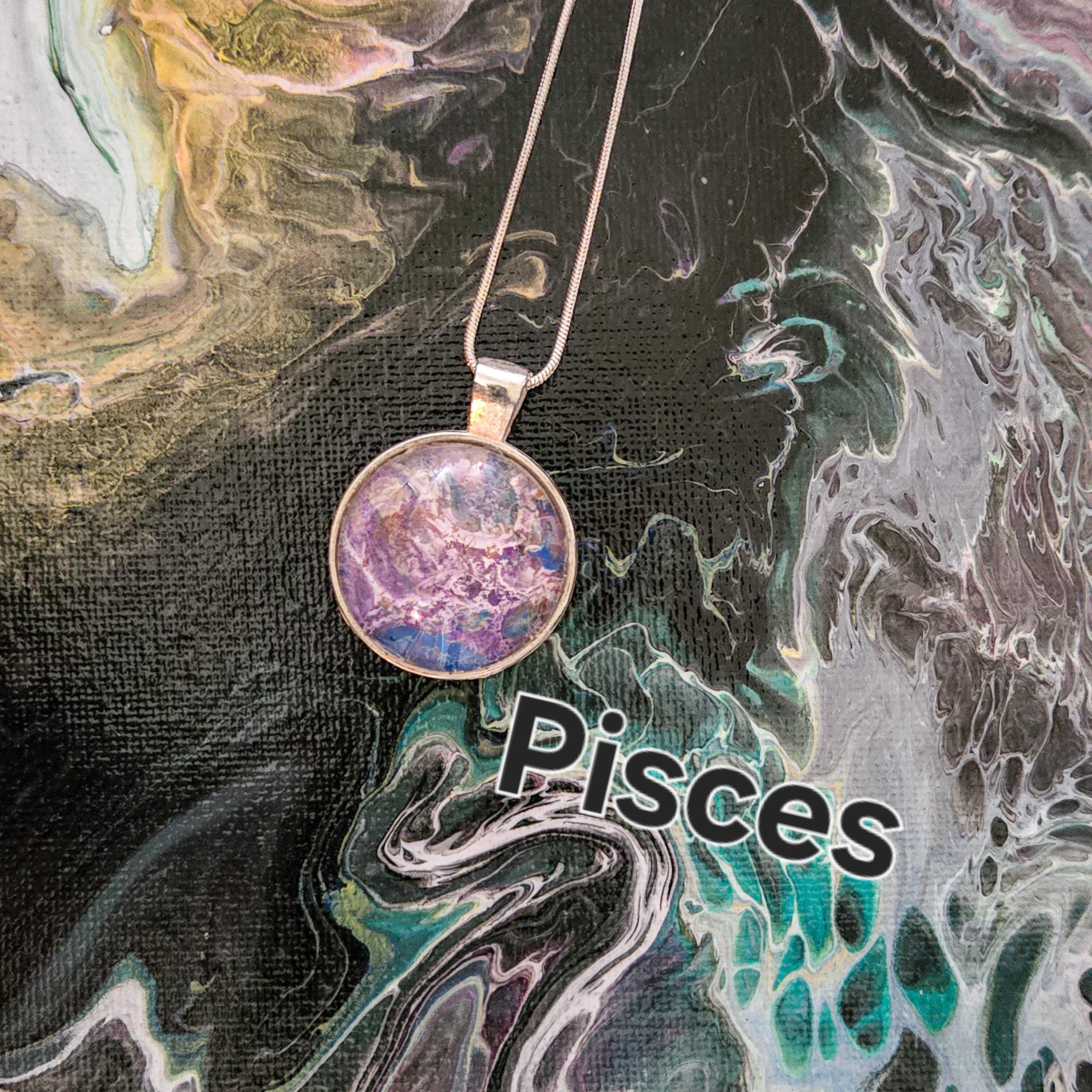 Acrylic Pour Necklaces Horoscope collection