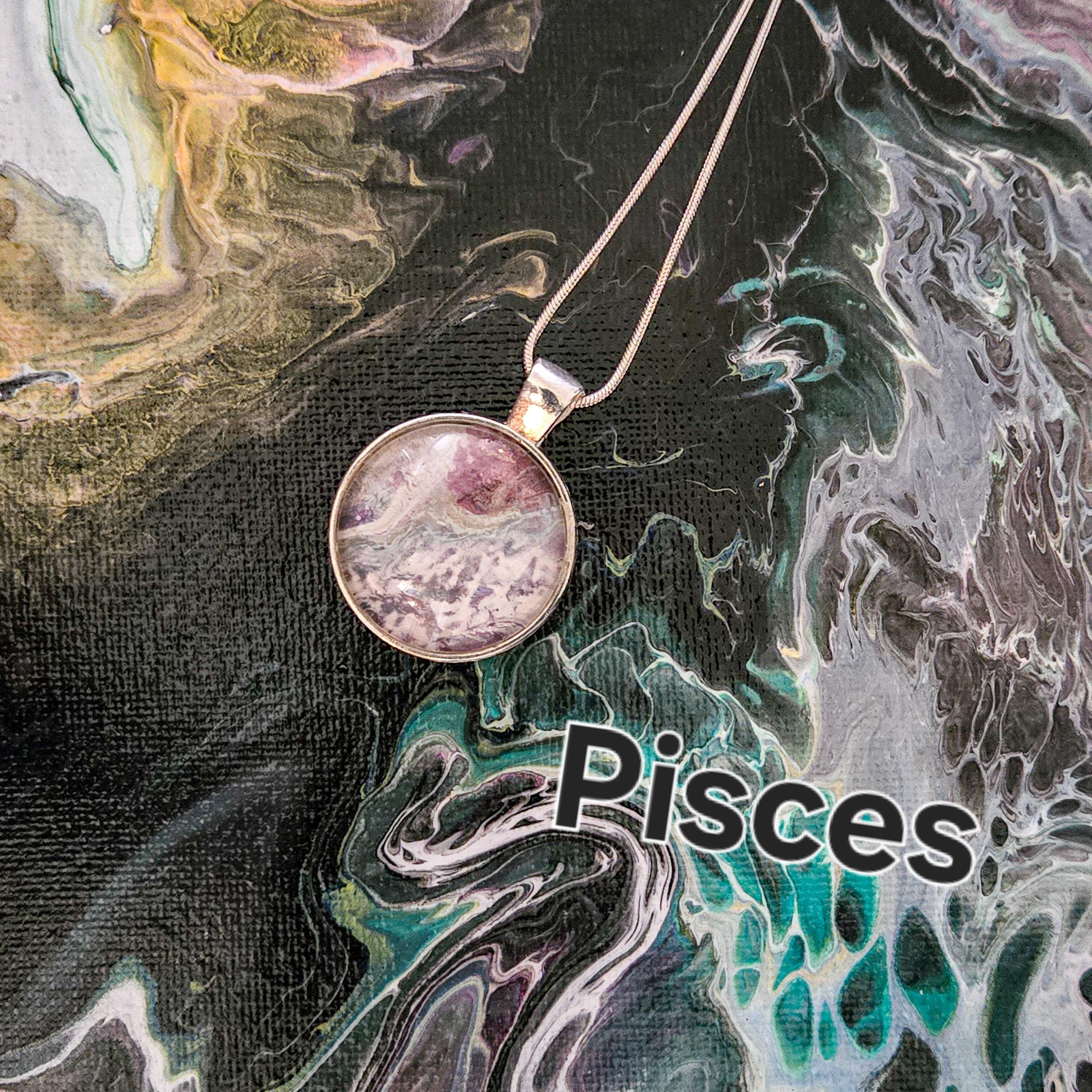 Acrylic Pour Necklaces Horoscope collection