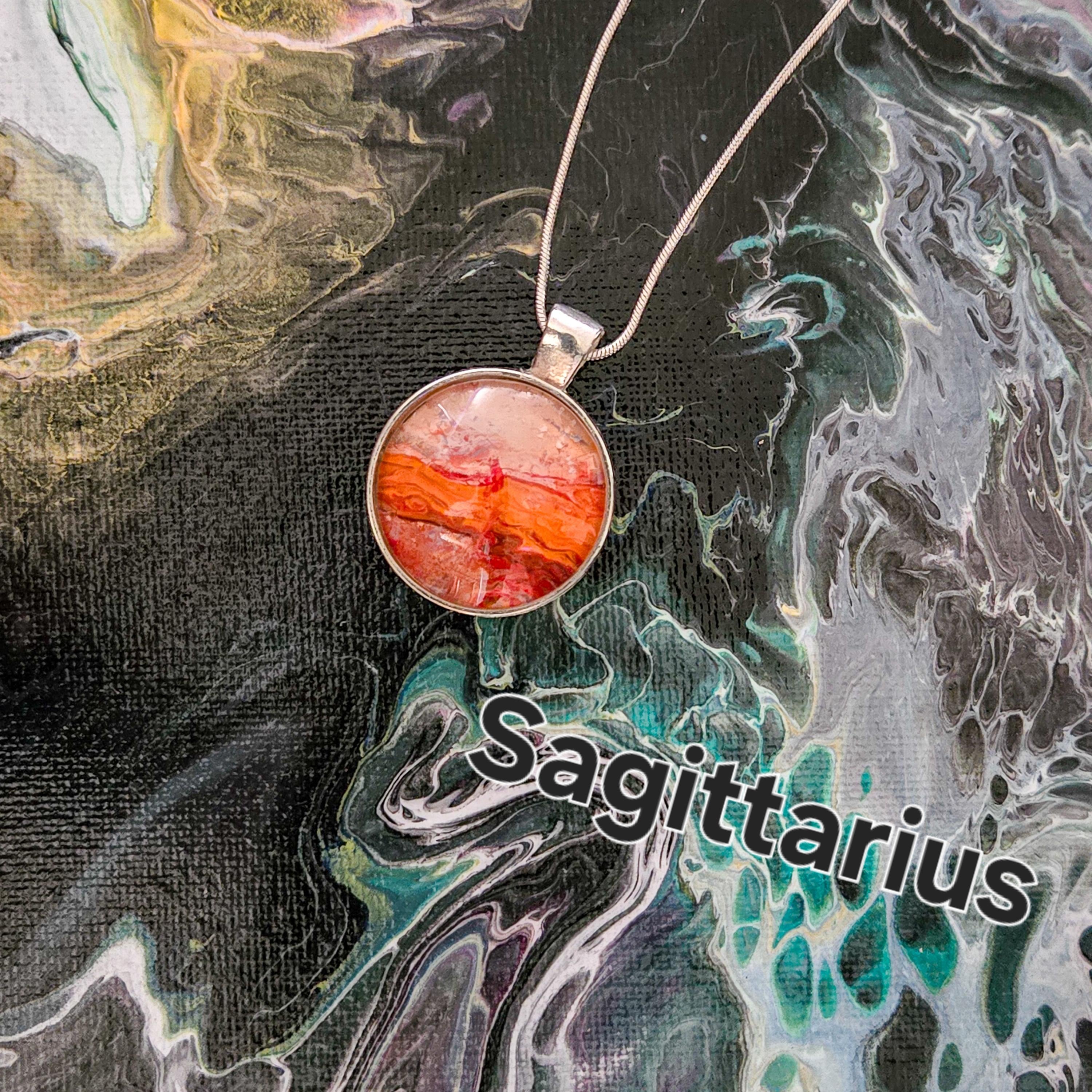 Acrylic Pour Necklaces Horoscope collection