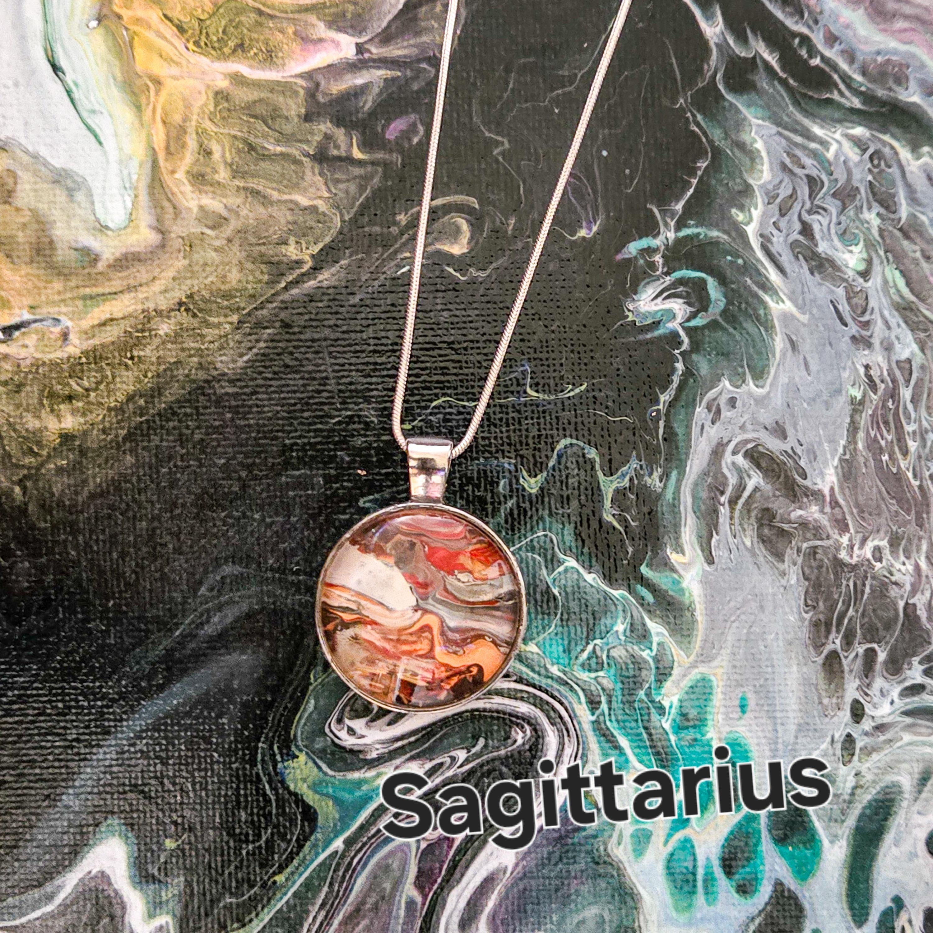 Acrylic Pour Necklaces Horoscope collection