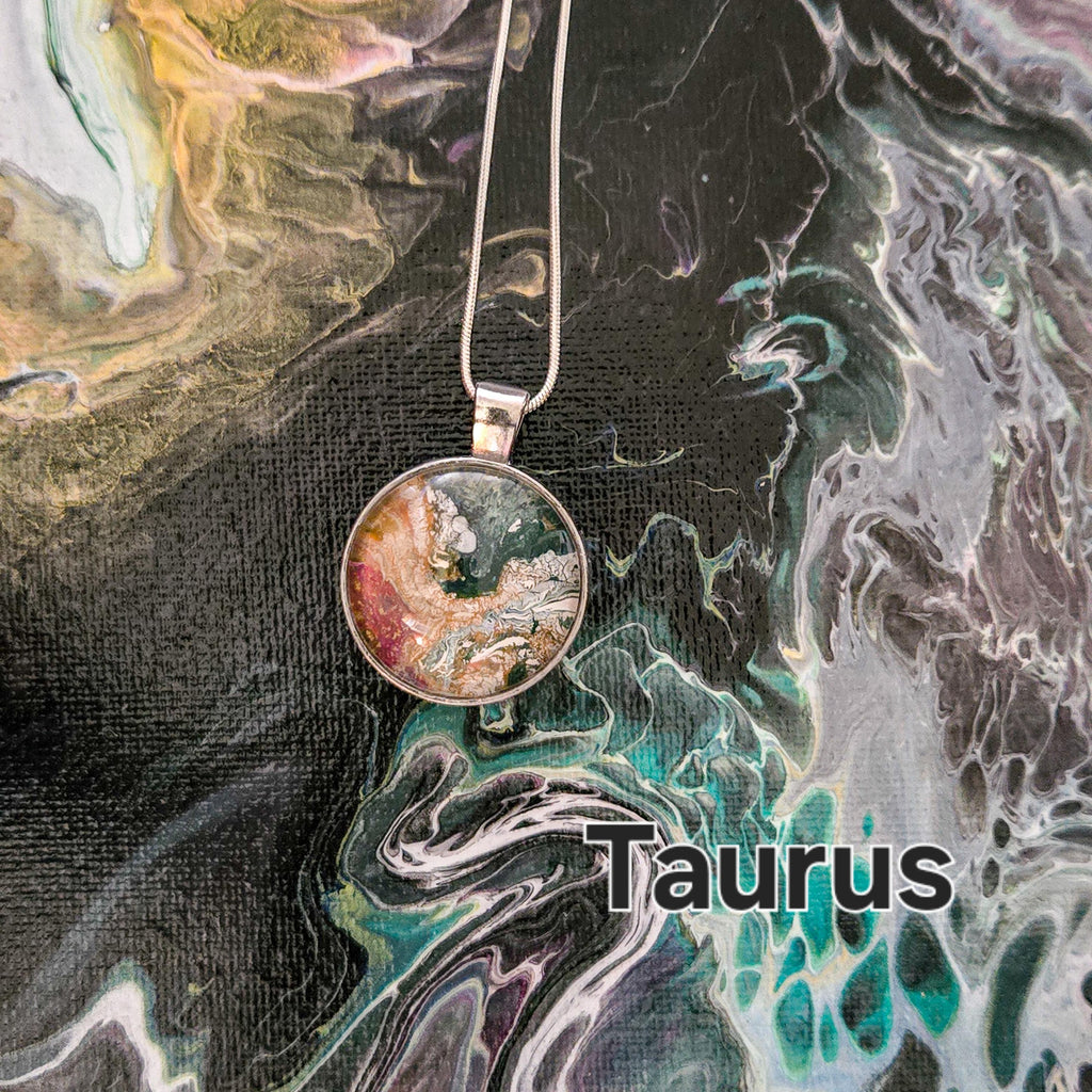 Acrylic Pour Necklaces Horoscope collection