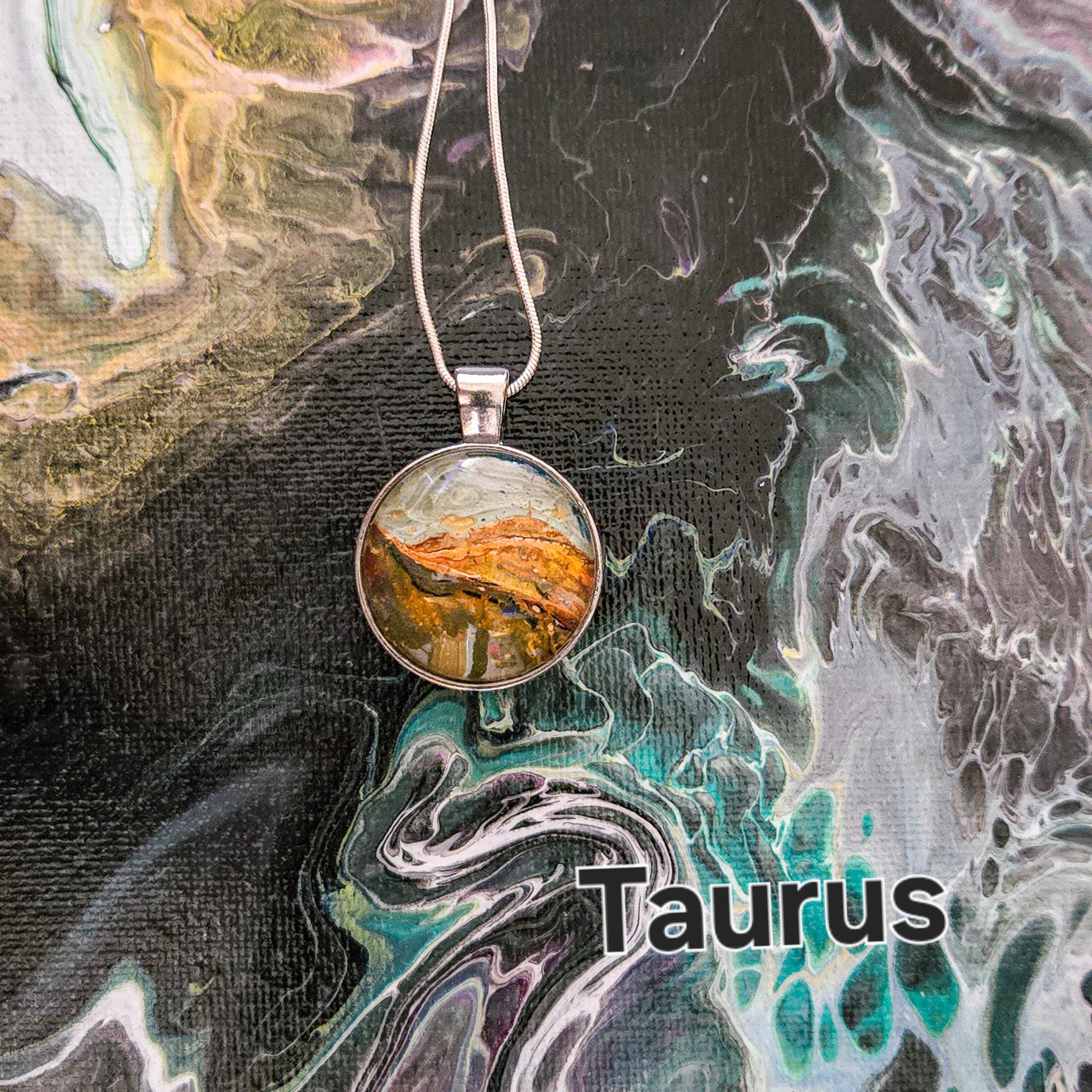 Acrylic Pour Necklaces Horoscope collection