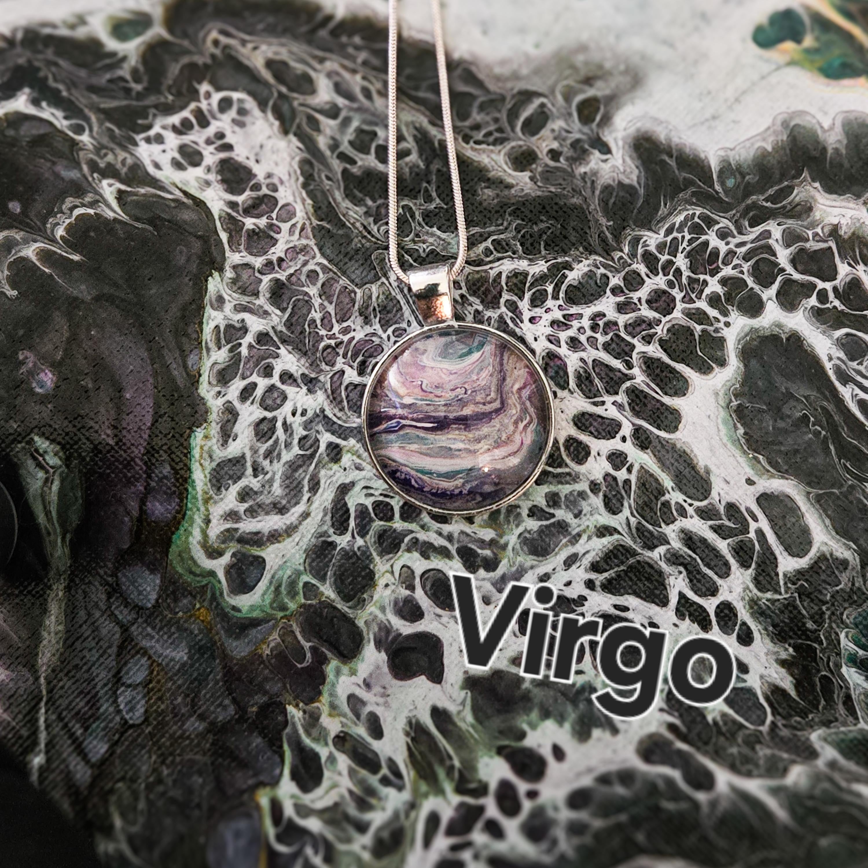Acrylic Pour Necklaces Horoscope collection