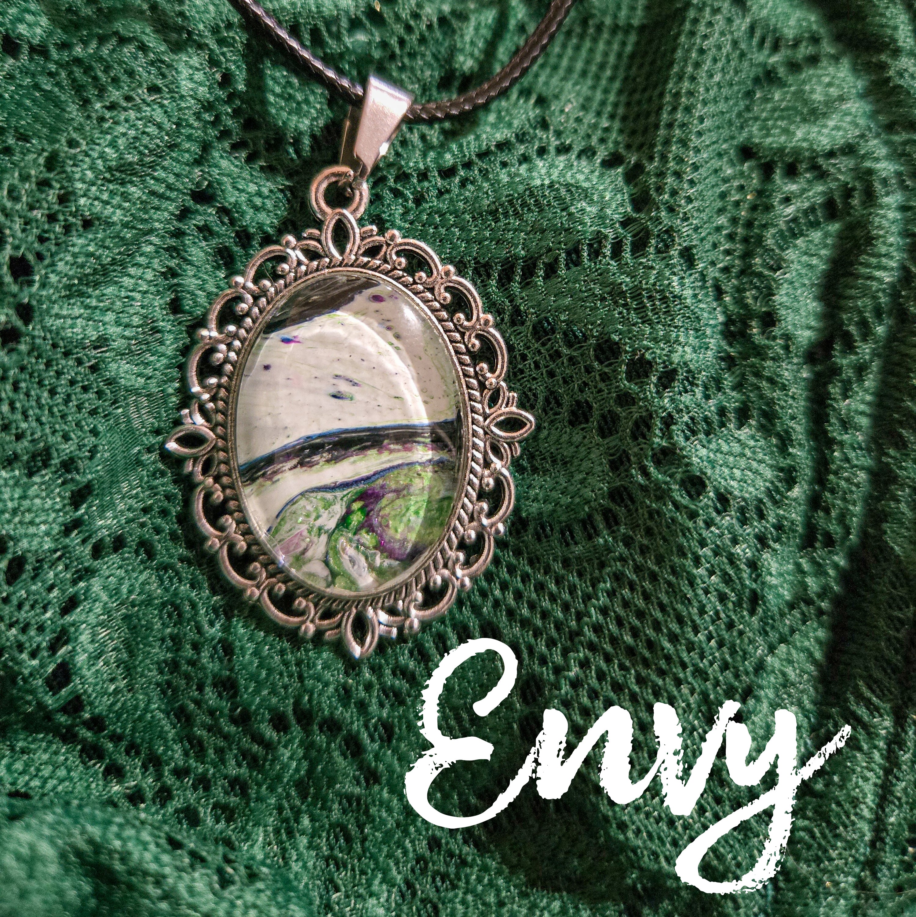 7 Deadly Sin Acrylic Pour Necklaces