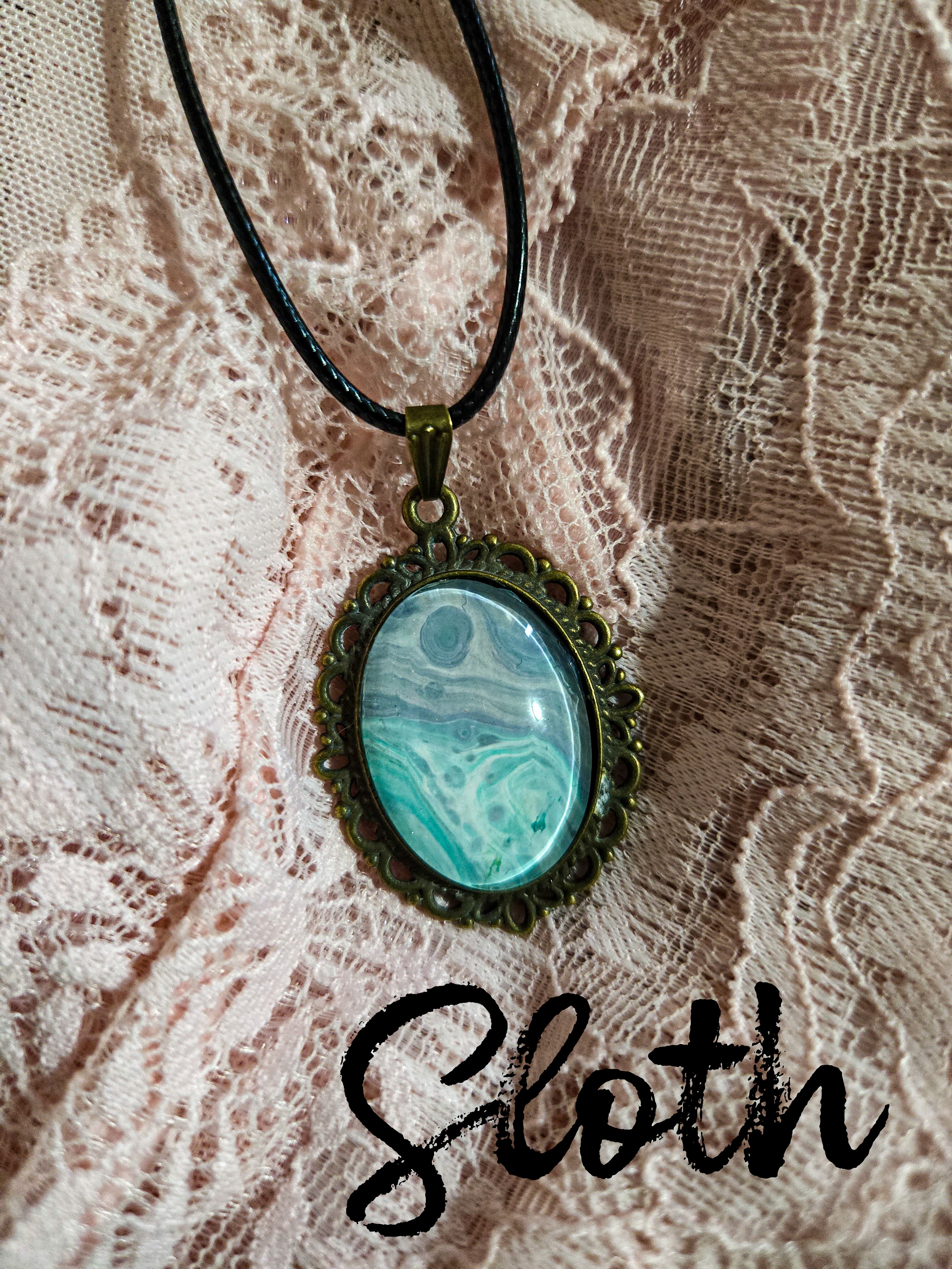 7 Deadly Sin Acrylic Pour Necklaces